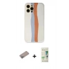 MARSİLYAN™- iPhone 12 Pro Max Kılıf Yadigar Çizgi - Siyah 20D Premium Cam Ekran Koruyucu + Shine Kamera Lens Koruma Cam - SABE