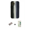 MARSİLYAN™- iPhone 12 Pro Max Kılıf Yadigar Çizgi - Siyah 20D Premium Cam Ekran Koruyucu + Shine Kamera Lens Koruma Cam - SABE