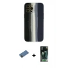MARSİLYAN™- iPhone 12 Pro Max Kılıf Yadigar Çizgi - Siyah 360 Mat Full Body Arka Koruyucu + Shine Kamera Lens Koruma Cam - GD
