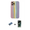 MARSİLYAN™- iPhone 12 Pro Max Kılıf Yadigar Çizgi - Siyah 360 Mat Full Body Arka Koruyucu + Shine Kamera Lens Koruma Cam - GD