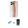 MARSİLYAN™- iPhone 12 Pro Max Kılıf Yadigar Çizgi - Siyah 360 Mat Full Body Arka Koruyucu + Shine Kamera Lens Koruma Cam - MI