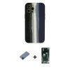 MARSİLYAN™- iPhone 12 Pro Max Kılıf Yadigar Çizgi - Siyah 360 Mat Full Body Arka Koruyucu + Shine Kamera Lens Koruma Cam - SH