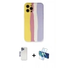 MARSİLYAN™- iPhone 12 Pro Max Kılıf Yadigar Çizgi - Siyah 3D Antistatik Cam Ekran Koruyucu + Shine Kamera Lens - LT