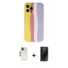 MARSİLYAN™- iPhone 12 Pro Max Kılıf Yadigar Çizgi - Siyah 3D Antistatik Hayalet Cam Ekran Koruyucu + Shine Kamera Lens - GD