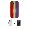 MARSİLYAN™- iPhone 12 Pro Max Kılıf Yadigar Çizgi - Siyah 3D Antistatik Hayalet Cam Ekran Koruyucu + Shine Kamera Lens - GD