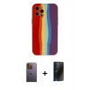MARSİLYAN™- iPhone 12 Pro Max Kılıf Yadigar Çizgi - Siyah 3D Antistatik Hayalet Cam Ekran Koruyucu + Neon Fosforlu Kamera Lens - SI