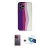 MARSİLYAN™- iPhone 12 Pro Max Kılıf Yadigar Çizgi - Siyah 3D Antistatik Seramik Nano Ekran Koruyucu + Neon Fosforlu Kamera Lens - TU