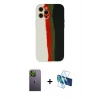 MARSİLYAN™- iPhone 12 Pro Max Kılıf Yadigar Çizgi - Siyah 3D Antistatik Seramik Nano Ekran Koruyucu + Neon Fosforlu Kamera Lens - YL