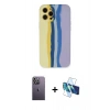 MARSİLYAN™- iPhone 12 Pro Max Kılıf Yadigar Çizgi - Siyah 3D Antistatik Seramik Nano Ekran Koruyucu + Neon Fosforlu Kamera Lens - BZ