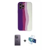 MARSİLYAN™- iPhone 12 Pro Max Kılıf Yadigar Çizgi - Siyah 3D Antistatik Seramik Nano Ekran Koruyucu + Neon Fosforlu Kamera Lens - BZ
