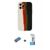 MARSİLYAN™- iPhone 12 Pro Max Kılıf Yadigar Çizgi - Siyah 5D Eko Cam Ekran Koruyucu + Shine Kamera Lens Koruma Cam - GD