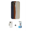MARSİLYAN™- iPhone 12 Pro Max Kılıf Yadigar Çizgi - Siyah 5D Eko Cam Ekran Koruyucu + Shine Kamera Lens - GD