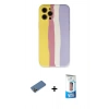 MARSİLYAN™- iPhone 12 Pro Max Kılıf Yadigar Çizgi - Siyah 5D Eko Cam Ekran Koruyucu + Shine Kamera Lens Koruma Cam - GD