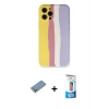 MARSİLYAN™- iPhone 12 Pro Max Kılıf Yadigar Çizgi - Siyah 5D Eko Cam Ekran Koruyucu + Shine Kamera Lens Koruma Cam - GS