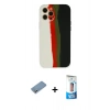 MARSİLYAN™- iPhone 12 Pro Max Kılıf Yadigar Çizgi - Siyah 5D Eko Cam Ekran Koruyucu + Shine Kamera Lens Koruma Cam - GS