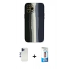 MARSİLYAN™- iPhone 12 Pro Max Kılıf Yadigar Çizgi - Siyah 5D Eko Cam Ekran Koruyucu + Shine Kamera Lens - LT