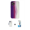 MARSİLYAN™- iPhone 12 Pro Max Kılıf Yadigar Çizgi - Siyah 5D Eko Cam Ekran Koruyucu + Shine Kamera Lens - LT
