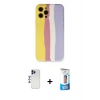 MARSİLYAN™- iPhone 12 Pro Max Kılıf Yadigar Çizgi - Siyah 5D Eko Cam Ekran Koruyucu + Shine Kamera Lens - LT