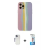 MARSİLYAN™- iPhone 12 Pro Max Kılıf Yadigar Çizgi - Siyah 5D Eko Cam Ekran Koruyucu + Shine Kamera Lens - LT
