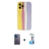 MARSİLYAN™- iPhone 12 Pro Max Kılıf Yadigar Çizgi - Siyah 5D Eko Cam Ekran Koruyucu + Neon Fosforlu Kamera Lens - MI