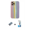MARSİLYAN™- iPhone 12 Pro Max Kılıf Yadigar Çizgi - Siyah 5D Eko Cam Ekran Koruyucu + Metal Kamera Lens Koruma Cam - KI