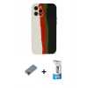 MARSİLYAN™- iPhone 12 Pro Max Kılıf Yadigar Çizgi - Siyah 5D Eko Cam Ekran Koruyucu + Metal Kamera Lens Koruma Cam - KI
