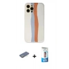 MARSİLYAN™- iPhone 12 Pro Max Kılıf Yadigar Çizgi - Siyah 5D Eko Cam Ekran Koruyucu + Renkli Kamera Lens Koruma Cam - YL