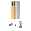 MARSİLYAN™- iPhone 12 Pro Max Kılıf Yadigar Çizgi - Siyah 5D Eko Cam Ekran Koruyucu + Renkli Kamera Lens Koruma Cam - YL