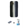 MARSİLYAN™- iPhone 12 Pro Max Kılıf Yadigar Çizgi - Siyah 5D Eko Cam Ekran Koruyucu + Renkli Kamera Lens Koruma Cam - YL