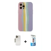 MARSİLYAN™- iPhone 12 Pro Max Kılıf Yadigar Çizgi - Siyah 5D Eko Cam Ekran Koruyucu + Shine Kamera Lens - GD