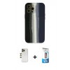 MARSİLYAN™- iPhone 12 Pro Max Kılıf Yadigar Çizgi - Siyah 5D Eko Cam Ekran Koruyucu + Shine Kamera Lens - GD