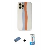 MARSİLYAN™- iPhone 12 Pro Max Kılıf Yadigar Çizgi - Siyah 5D Eko Cam Ekran Koruyucu + Shine Kamera Lens Koruma Cam - GD