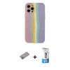 MARSİLYAN™- iPhone 12 Pro Max Kılıf Yadigar Çizgi - Siyah 5D Eko Cam Ekran Koruyucu + Shine Kamera Lens Koruma Cam - SABE