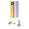 MARSİLYAN™- iPhone 12 Pro Max Kılıf Yadigar Çizgi - Siyah 5D Eko Cam Ekran Koruyucu + Shine Kamera Lens Koruma Cam - SABE