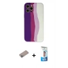 MARSİLYAN™- iPhone 12 Pro Max Kılıf Yadigar Çizgi - Siyah 5D Eko Cam Ekran Koruyucu + Shine Kamera Lens Koruma Cam - SABE