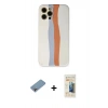 MARSİLYAN™- iPhone 12 Pro Max Kılıf Yadigar Çizgi - Siyah 6D Mat Seramik Hayalet Nano Ekran Koruyucu + Gökkuşağı Shine Kamera Lens Koruma Cam