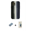 MARSİLYAN™- iPhone 12 Pro Max Kılıf Yadigar Çizgi - Siyah 6D Mat Seramik Hayalet Nano Ekran Koruyucu + Gökkuşağı Shine Kamera Lens Koruma Cam