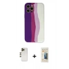 MARSİLYAN™- iPhone 12 Pro Max Kılıf Yadigar Çizgi - Siyah 6D Mat Seramik Hayalet Nano Ekran Koruyucu + Gold Shine Kamera Lens