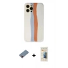 MARSİLYAN™- iPhone 12 Pro Max Kılıf Yadigar Çizgi - Siyah 6D Mat Seramik Hayalet Nano Ekran Koruyucu + Kırmızı Metal Kamera Lens Koruma Cam