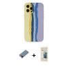 MARSİLYAN™- iPhone 12 Pro Max Kılıf Yadigar Çizgi - Siyah 6D Mat Seramik Hayalet Nano Ekran Koruyucu + Kırmızı Metal Kamera Lens Koruma Cam
