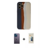 MARSİLYAN™- iPhone 12 Pro Max Kılıf Yadigar Çizgi - Siyah 6D Mat Seramik Hayalet Nano Ekran Koruyucu + Neon Fosforlu Kamera Lens - MI