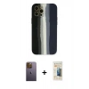 MARSİLYAN™- iPhone 12 Pro Max Kılıf Yadigar Çizgi - Siyah 6D Mat Seramik Hayalet Nano Ekran Koruyucu + Sarı Neon Fosforlu Kamera Lens