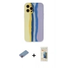 MARSİLYAN™- iPhone 12 Pro Max Kılıf Yadigar Çizgi - Siyah 6D Mat Seramik Hayalet Nano Ekran Koruyucu + Shine Kamera Lens Koruma Cam - PE