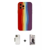MARSİLYAN™- iPhone 12 Pro Max Kılıf Yadigar Çizgi - Siyah Bilvis Hayalet Cam Ekran Koruyucu + Shine Kamera Lens - GD