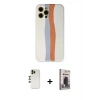 MARSİLYAN™- iPhone 12 Pro Max Kılıf Yadigar Çizgi - Siyah Bilvis Hayalet Cam Ekran Koruyucu + Shine Kamera Lens - GD