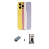 MARSİLYAN™- iPhone 12 Pro Max Kılıf Yadigar Çizgi - Siyah Bilvis Hayalet Cam Ekran Koruyucu + Metal Kamera Lens Koruma Cam - KI