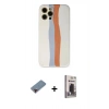 MARSİLYAN™- iPhone 12 Pro Max Kılıf Yadigar Çizgi - Siyah Bilvis Hayalet Cam Ekran Koruyucu + Metal Kamera Lens Koruma Cam - KI