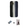 MARSİLYAN™- iPhone 12 Pro Max Kılıf Yadigar Çizgi - Siyah Bilvis Hayalet Cam Ekran Koruyucu + Metal Kamera Lens Koruma Cam - KI