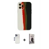 MARSİLYAN™- iPhone 12 Pro Max Kılıf Yadigar Çizgi - Siyah Bilvis Hayalet Cam Ekran Koruyucu + Shine Kamera Lens - LT