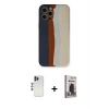 MARSİLYAN™- iPhone 12 Pro Max Kılıf Yadigar Çizgi - Siyah Bilvis Hayalet Cam Ekran Koruyucu + Shine Kamera Lens - LT